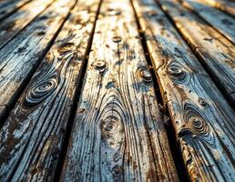 wooden floor with sun shining through it. Rustic Wooden Planks photo