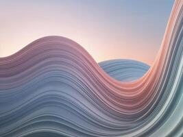 an abstract wave pattern with a pink and blue color scheme. Abstract Pastel Waves photo