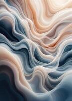 abstract background with smooth lines in blue and beige colors. Fluid Waves Abstract photo
