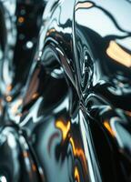 abstract metallic background with some smooth lines in it . 3d render. Abstract Chrome Surface photo