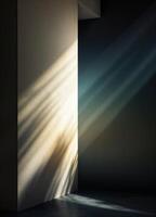 a room with sunlight streaming through a window. Sunbeams Through Walls photo