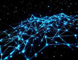 abstract network on dark background, 3d render. Abstract Network Connection photo