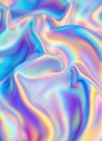 a colorful holographic fabric with a wave pattern. Holographic Iridescent Fabric photo