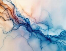 Abstract watercolor background. Blue and orange. Fantasy fractal texture. Digital art. 3D rendering. Abstract Ink Flow photo