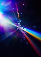 abstract background with colorful rays of light and bokeh effect. Shattered Prism photo