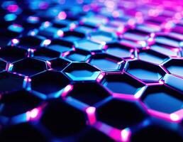 Abstract background of hexagons. 3d rendering, 3d illustration. Abstract Hexagonal Pattern photo