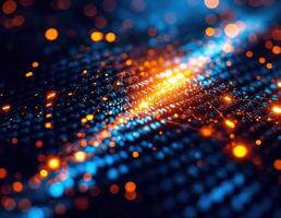 abstract technology background, glowing lines and dots, 3d render. Abstract Digital Network photo