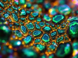 Macro shot of colorful alien skins. Abstract background. Close up. Iridescent Bubbles photo