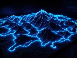 Lava Flowing Through Mountains photo