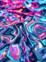 abstract background of holographic foil in blue, pink and purple colors. Fluid Neon Abstract photo