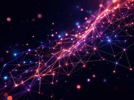 Abstract polygonal space low poly dark background with connecting dots and lines. Abstract Network Connection photo