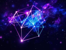 Abstract polygonal space background with stars and nebula. Cosmic Geometry photo