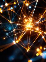Abstract background with connecting dots and lines. Connection structure. 3d rendering. Abstract Network Connection photo
