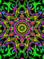 Colored abstract fractal pattern. Computer generated graphics. Bright design. Vibrant Psychedelic Mandala photo