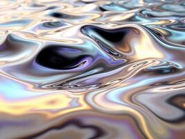 abstract coloring background of the gradient with visual wave and lighting effects. Iridescent Liquid Metal photo