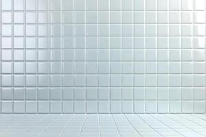 A clean, tiled wall with a grid pattern, ideal for backgrounds or interior design. photo