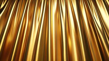 A shimmering golden curtain with flowing folds, creating an elegant backdrop. photo