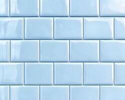 Light Blue Glossy Rectangular Ceramic Tile Wall photo