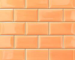 Light Orange Glossy Rectangular Tiles in Brick Bond Pattern photo