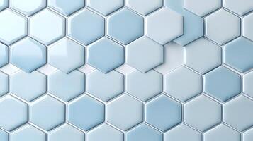 Light Blue Hexagonal Tile Pattern with Gaps photo