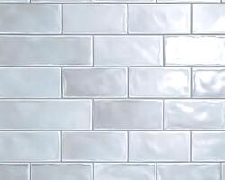 Light Grey Glossy Rectangular Tiles in Brick Pattern photo