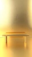 Gold Table on Gold Surface and Wall photo