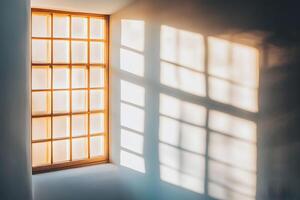 Sunlight and Shadow Through Multi-Paned Window photo