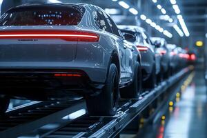 Silver SUVs on Automated Assembly Line photo