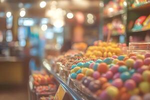 Assorted Candies Displayed in a Candy Store photo