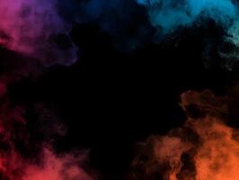 Colored Smoke Frame on Black Background photo