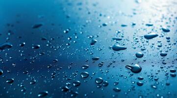 Close-Up View of Dew Drops on a Glossy Surface Captured in Stunning Detail photo