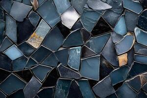Irregular Bluish-Gray Stone Mosaic photo