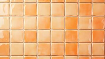 Grid of Pale Orange Glossy Square Tiles photo