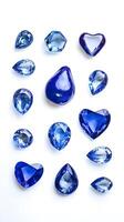 Assortment of Blue Gemstones in Various Cuts and Shapes photo