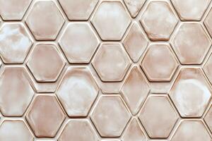 Hexagonal Tile Pattern in Beige and Off-White photo