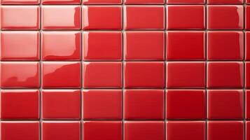 Grid of Glossy Red Rectangular Tiles photo