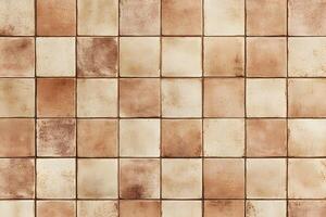 Checkerboard Pattern of Beige and Brown Square Tiles photo