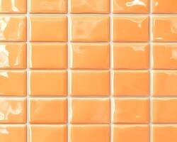 Grid of Glossy Light Orange Rectangular Tiles photo