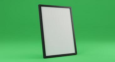 A white rectangular frame on a green background photo