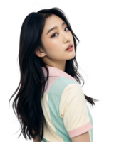 Joyful Young Asian Model with a Lively and Energetic Pose in a High-Resolution Digital Art Portrait png