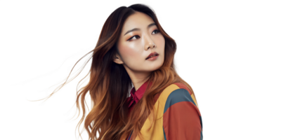 Youthful and Photogenic Asian Woman with a Charming Smile in a Trendy and Stylish High-Resolution Portrait png