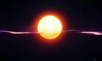 An image of a large yellow ball in space video
