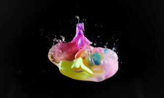 A colorful heart is being splashed with water video