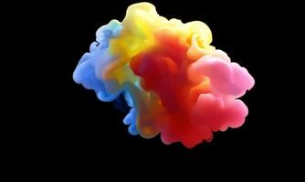 A colorful cloud of ink is floating in water video
