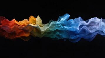 Colorful smoke on a black background photo