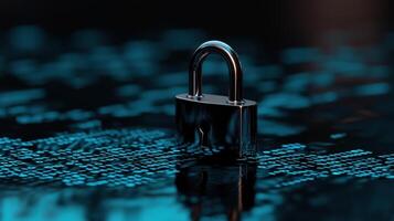 A padlock on a digital background photo