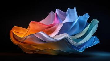 A colorful abstract sculpture on a black background photo