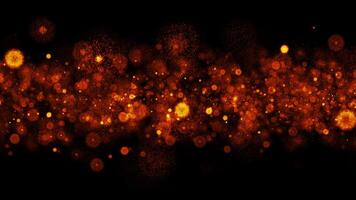 Loop glow orange spark bomb particles animation on black background video
