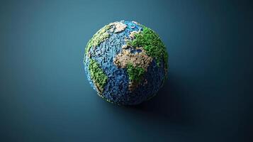 A globe made of clay and earth photo