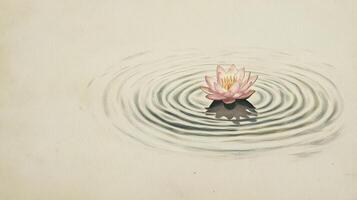 A water lily floating in a pond photo